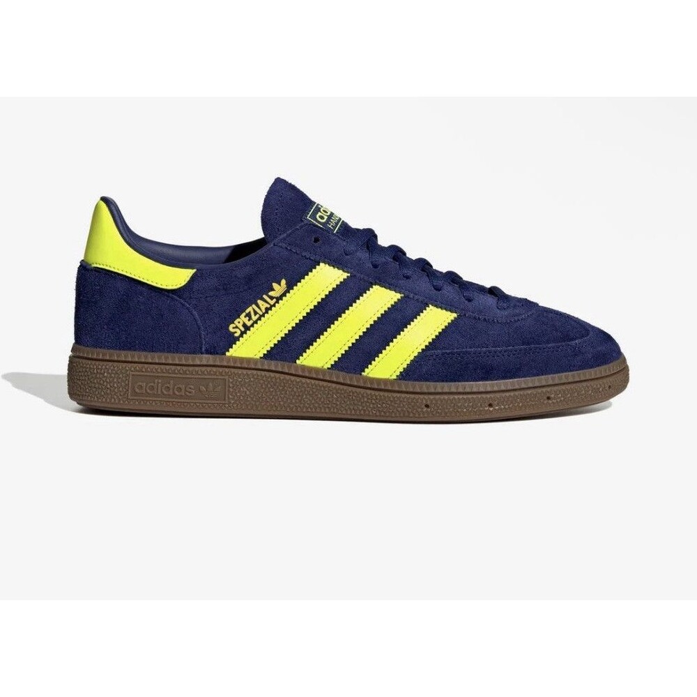 Adidas Handball Spezial Men's Suede Low Top Lace-Up Sneaker Blue/Yellow